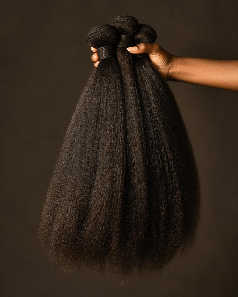 Kinky Straight 100% human hair bundles — The Tia